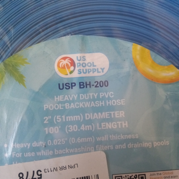 Heavy Duty Blue Swimming Pool Backwash Hose & 51 MM Diameter 100'(30.4M) Length - Picture 2 of 5